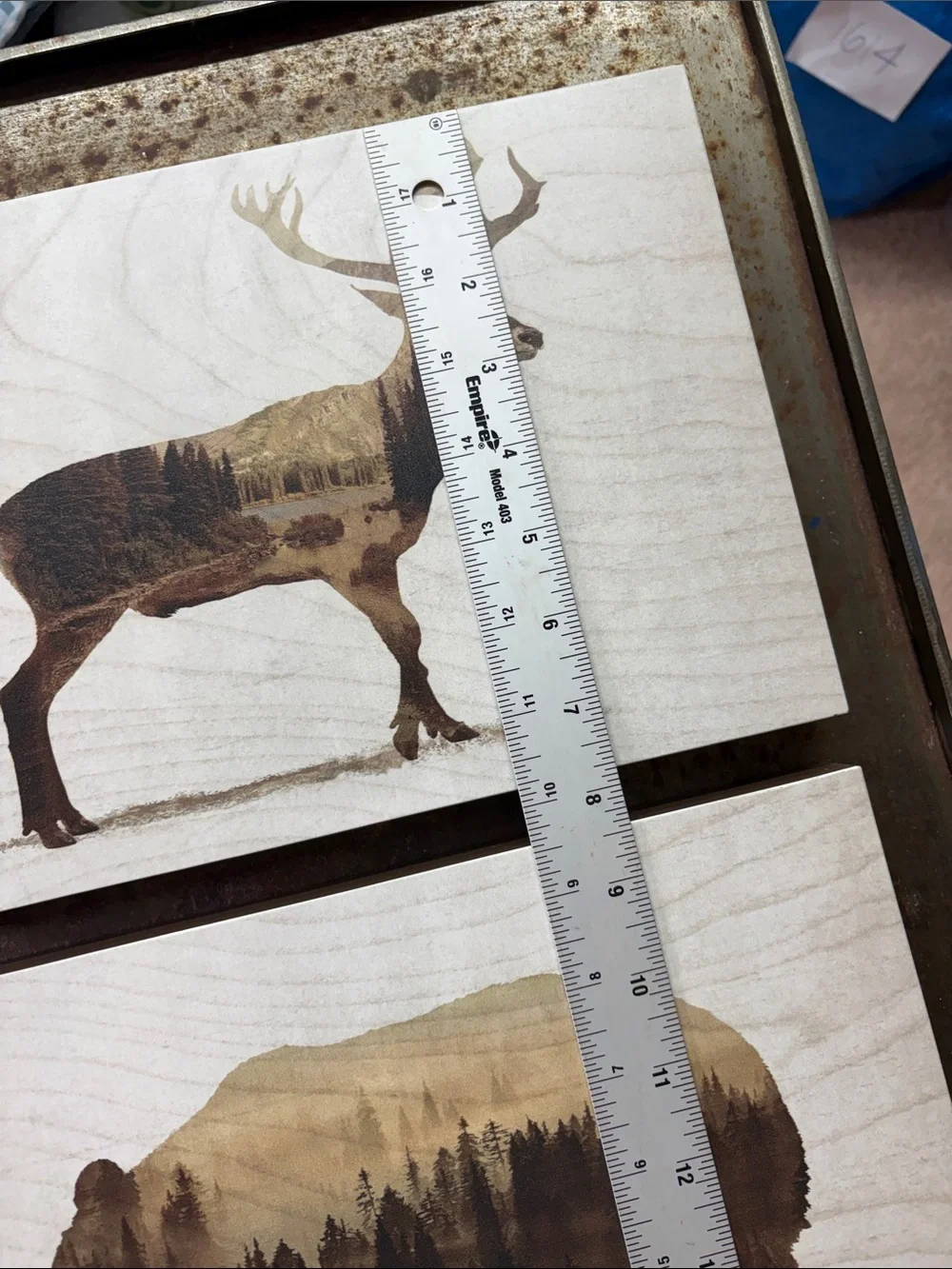 IKEA BJORNAMO “Wild Animals II” Deer & Bear Wooden Block Wall/Shelf Art Set
